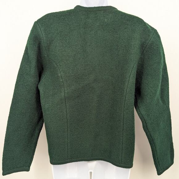 Vintage Tally-Ho 100% Wool Green Cardigan Jacket Gold Buttons Women’s Small - Picture 7 of 12